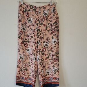 Ann Taylor Floral Print Pants in Pink and Green